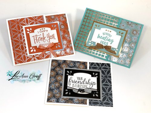 Flowering Foils fun fold colored cards