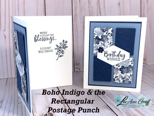 Boho Indigo Rectangular Postage punch