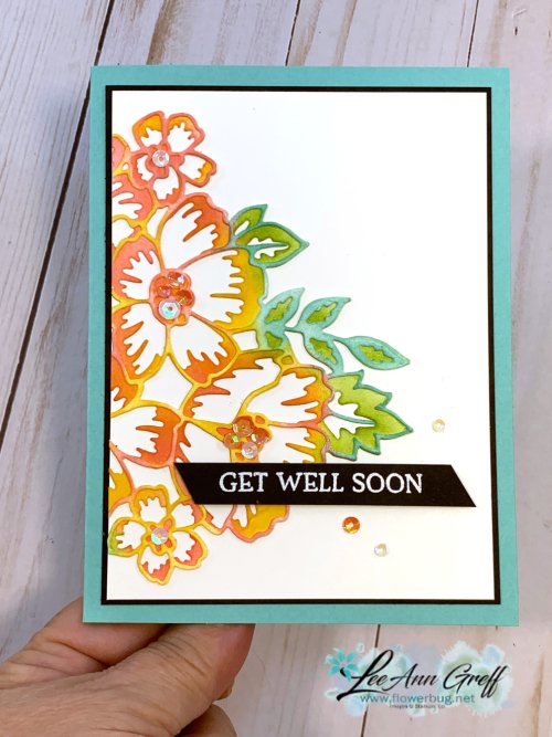 Blossoms in Bloom sponged cards