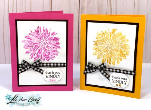 Delicate Dahlias Ink spread technique