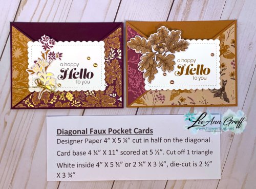 Diagonal Faux Pocket cards Blackberry Beauty