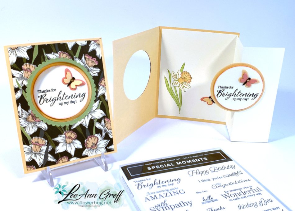 Daffodil Afternoon Circle fun fold both