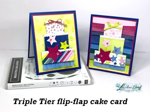 Beautiful Balloons triple tier cake cards