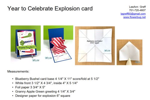 Year to Celebrate explosion project sheet