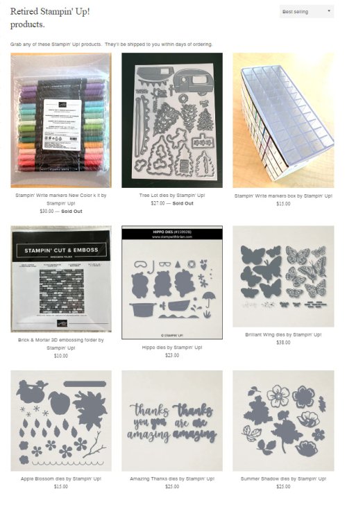 2023 retired products shop