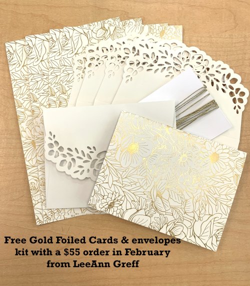 February free gold cards & envelopes kit