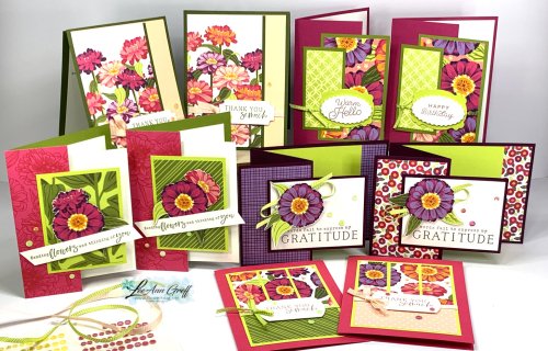 Flowering Zinnias cards