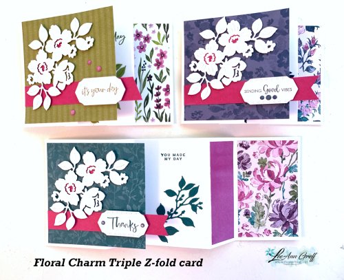 Floral Charm triple z fold cards