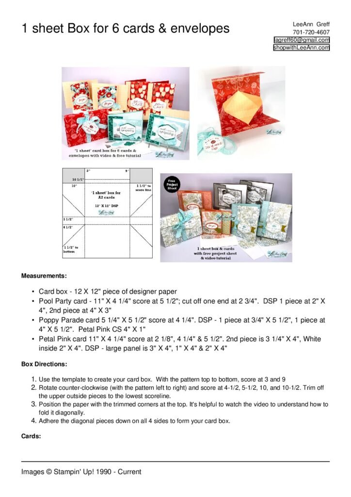 thumbnail of 1 sheet box for 6 cards & envelopes