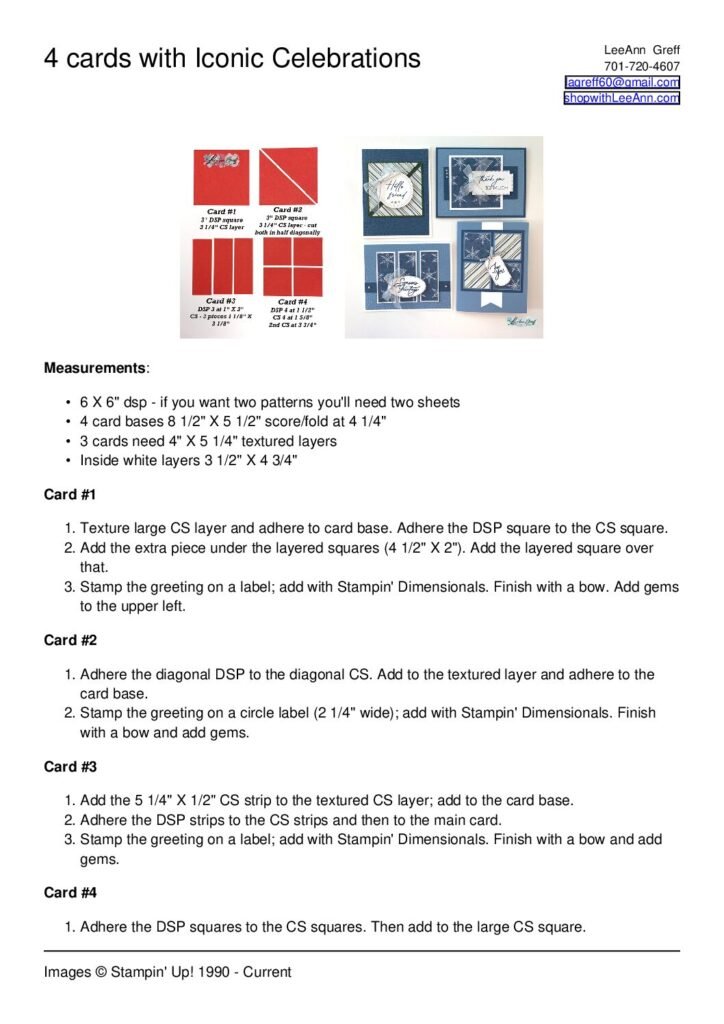 thumbnail of 4 Iconic Celebrations cards with template