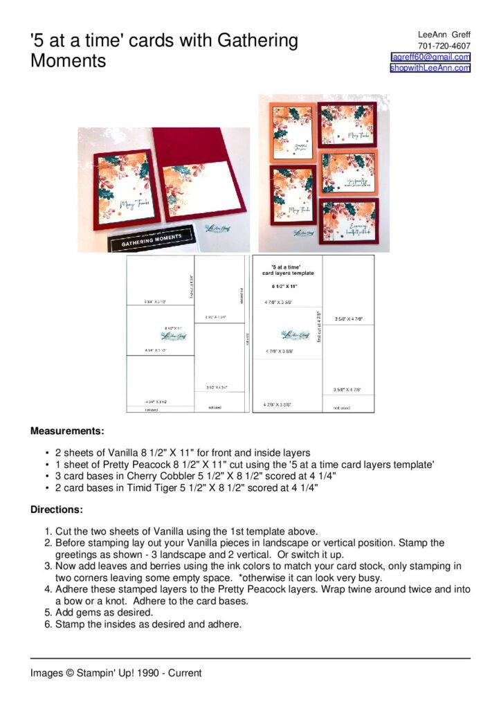 thumbnail of 5 at a time cards with Gathering Moments