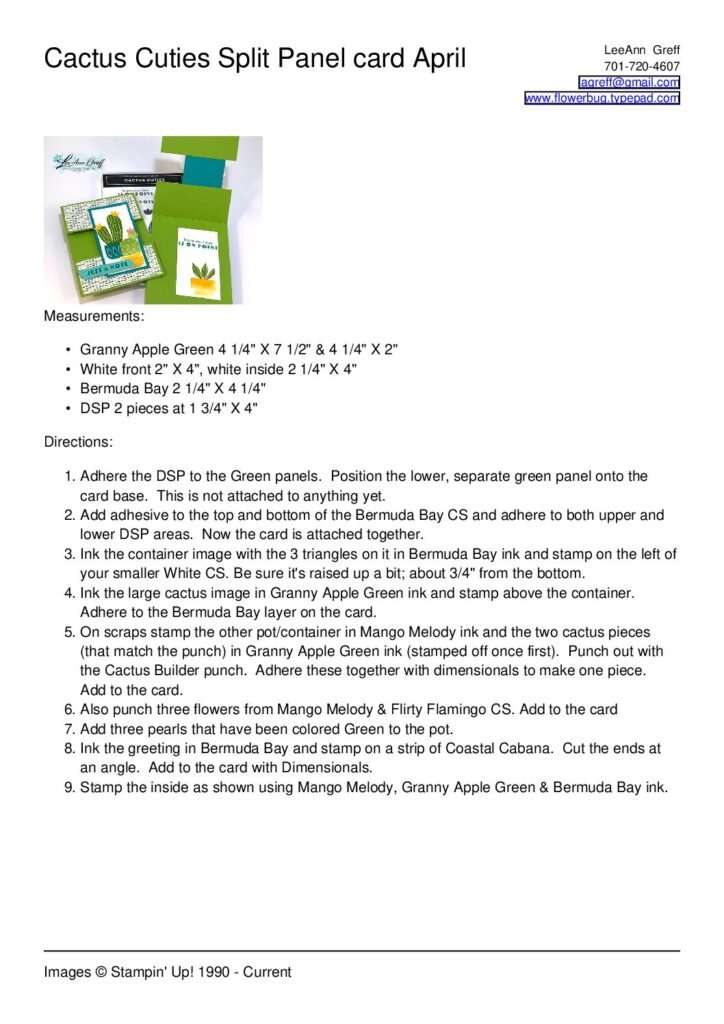 thumbnail of April Cactus Cuties Split Panel card