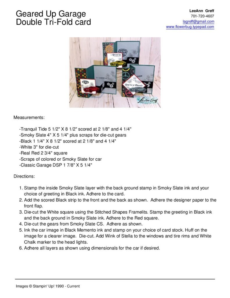 thumbnail of April Geared Up Garage Tri Fold card