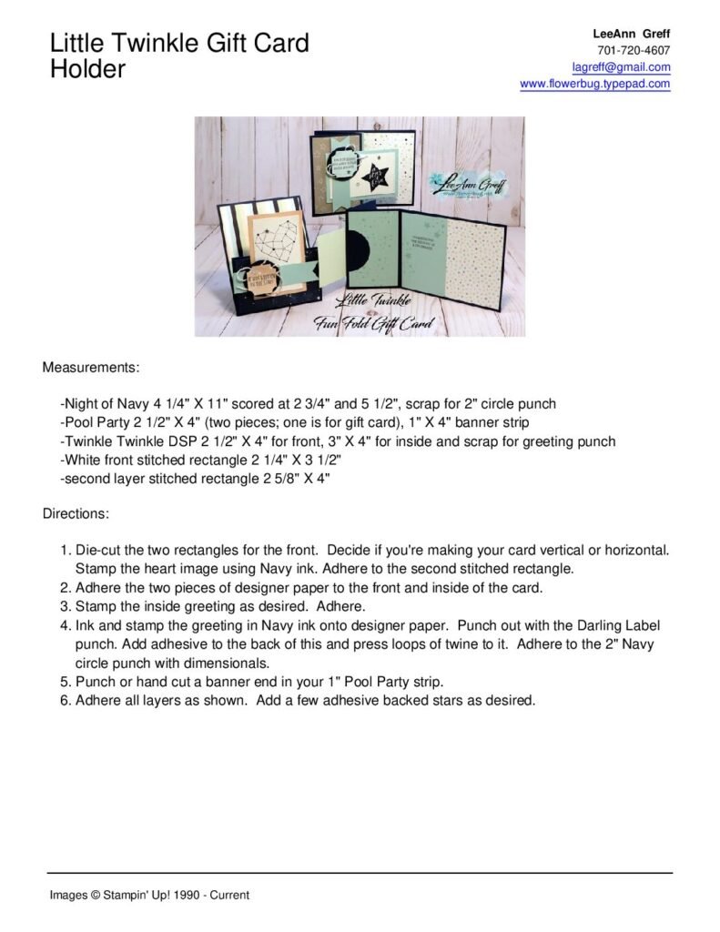 thumbnail of April Little Twinkle club card