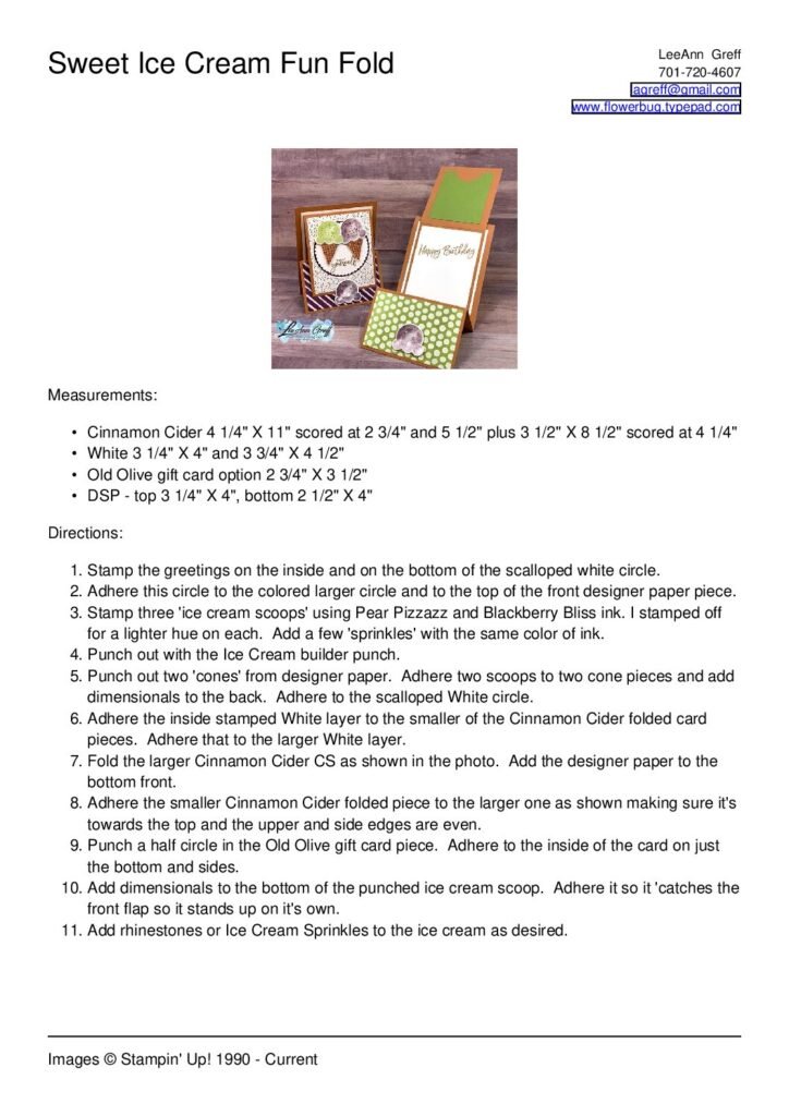 thumbnail of April Sweet Ice Cream fun fold