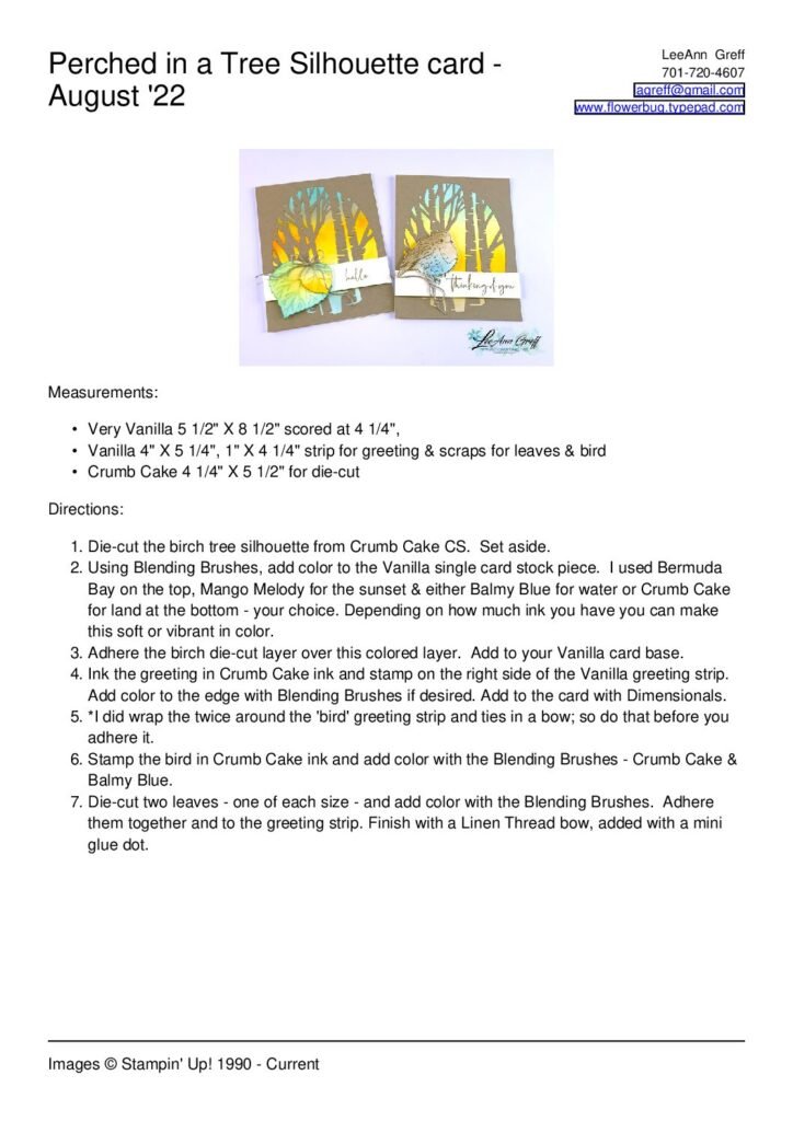 thumbnail of Aug 22 Perched in a Tree silhouette scene