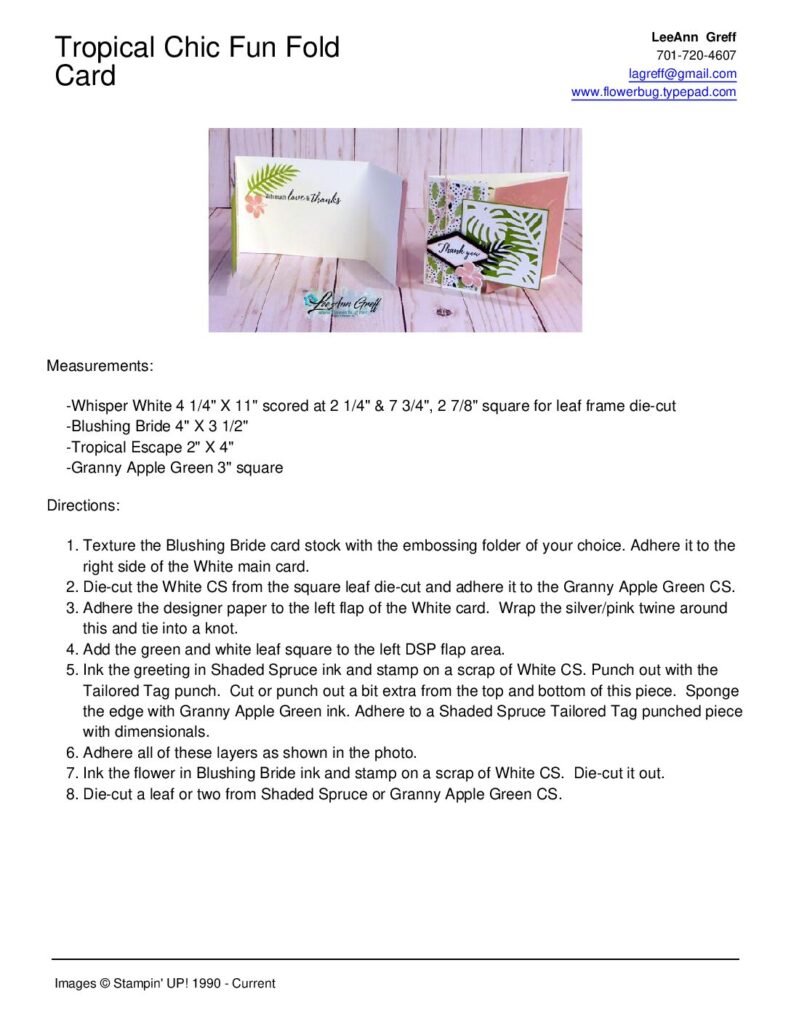 thumbnail of August Tropical Chic fun fold card