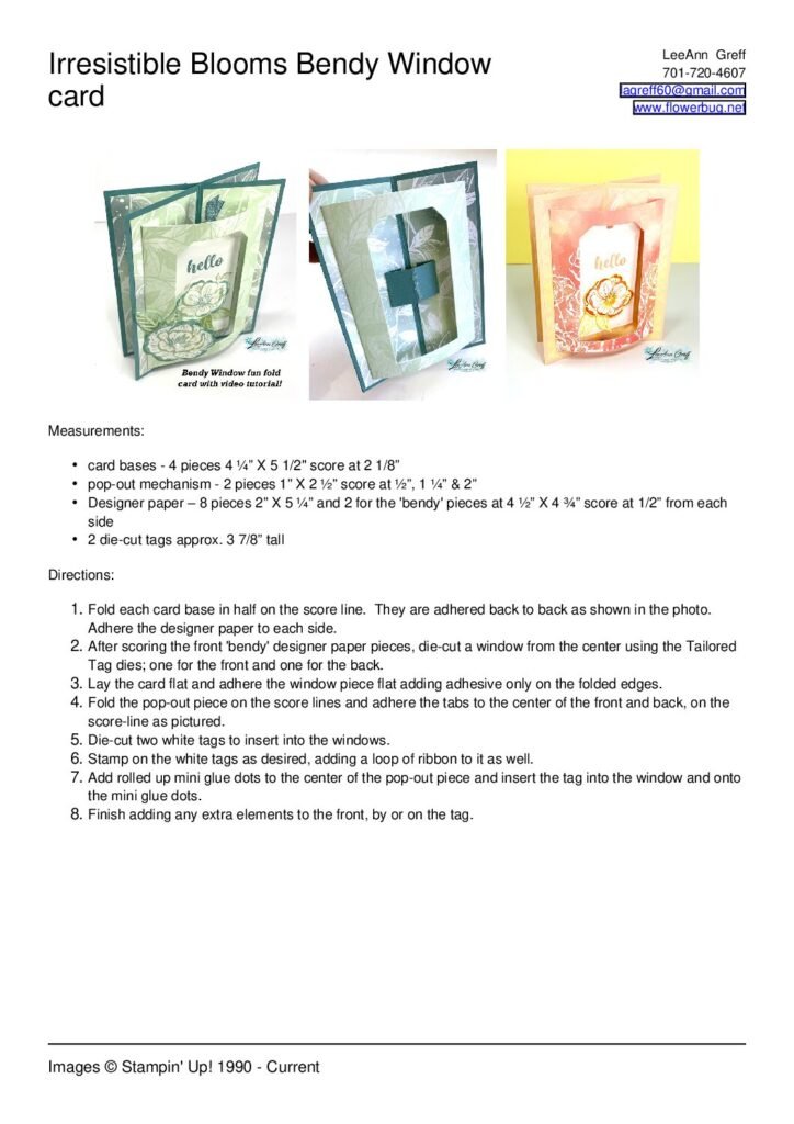 thumbnail of Bendy Window card tutorial sheet