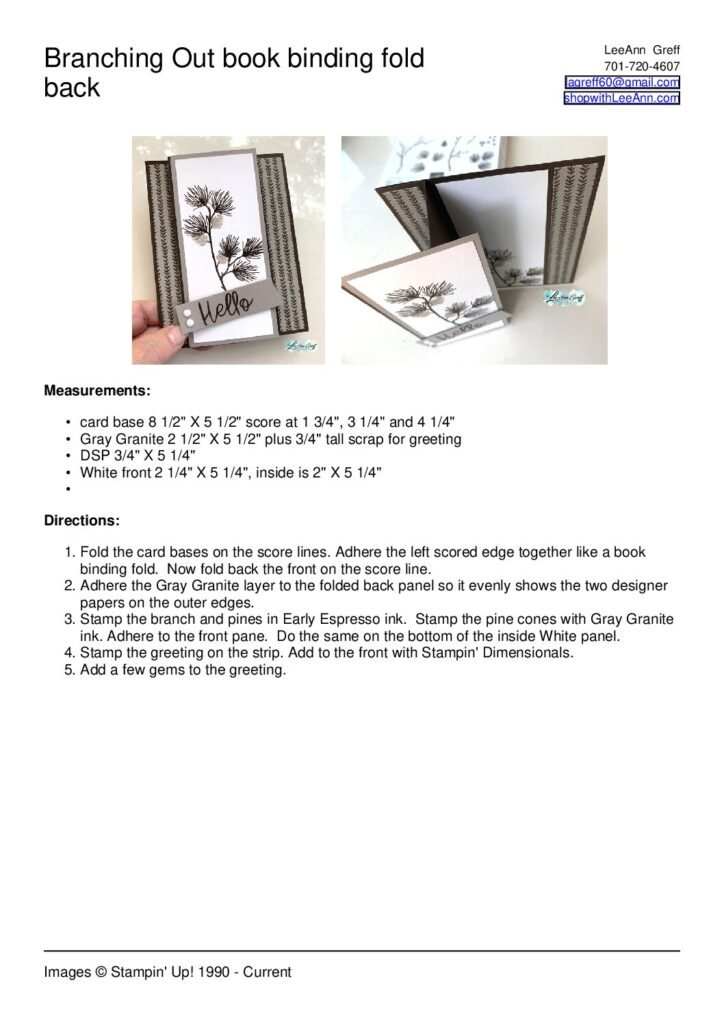 thumbnail of Branching Out book binding card