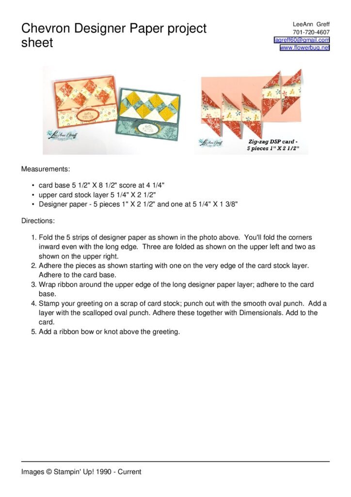 thumbnail of Chevron Designer Paper project sheet