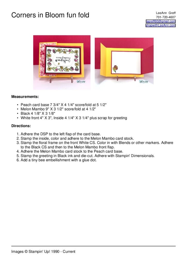 thumbnail of Corners in Bloom fun fold