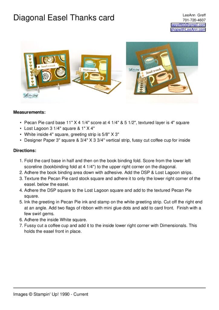 thumbnail of Diagonal Easel Latte Love fun fold card