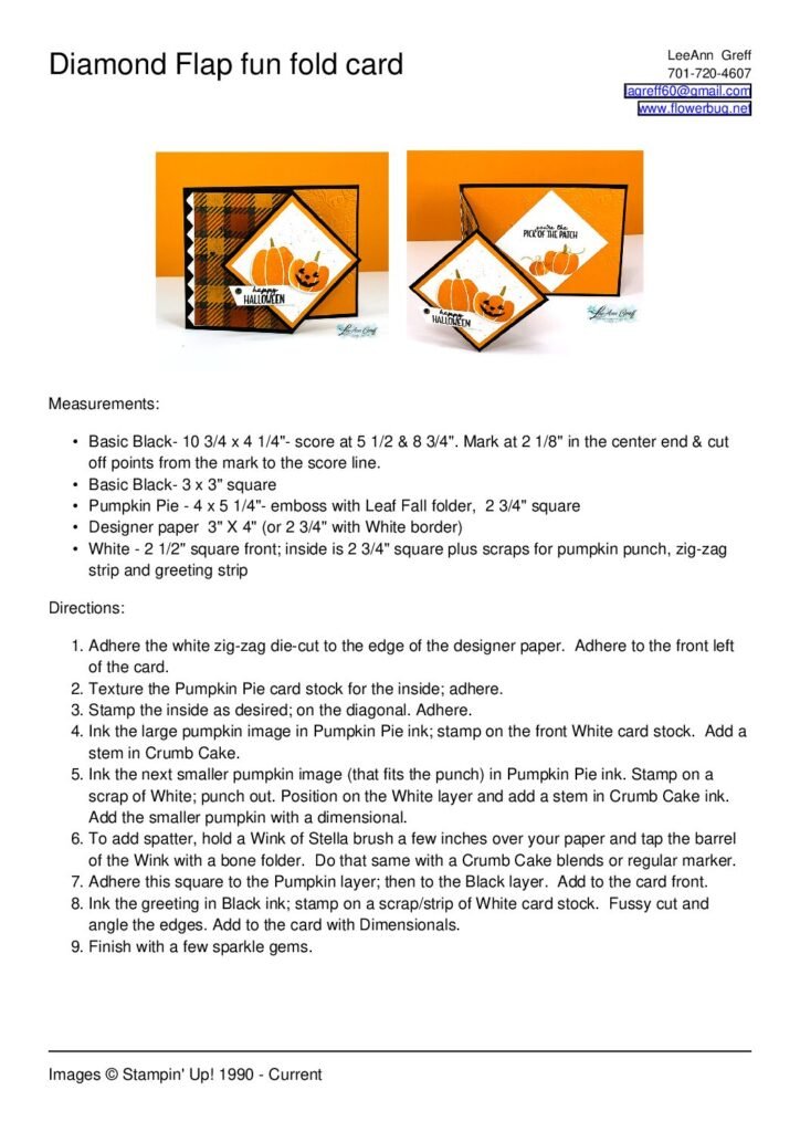 thumbnail of Diamond Flap fun fold card