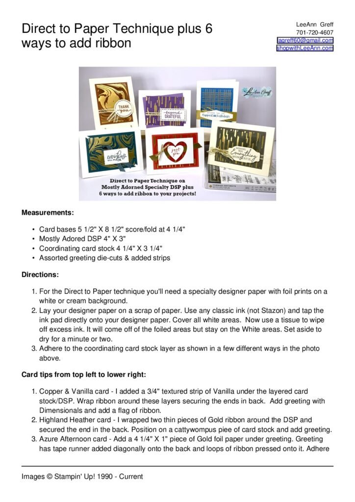 thumbnail of Direct to Paper technique with 6 ways to add ribbon
