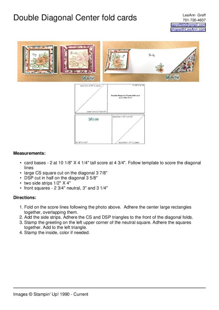 thumbnail of Double Diagonal Center fold cards