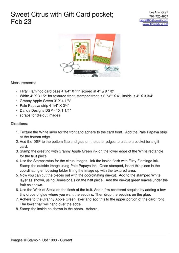 thumbnail of Feb 23 Sweet Citrus with gift card pocket