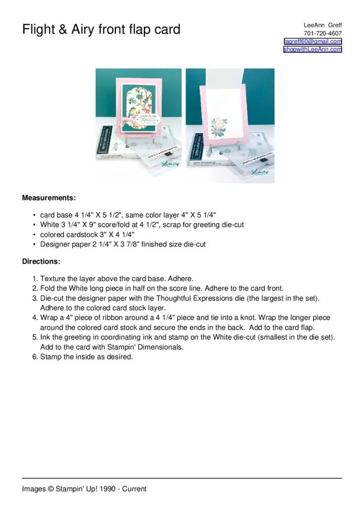 thumbnail of Flight & Airy front flap card