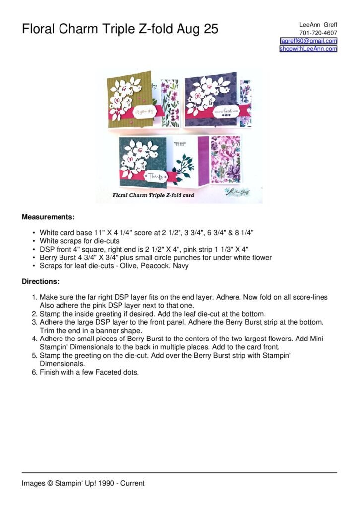 thumbnail of Floral Charm Triple Z-fold Aug 25