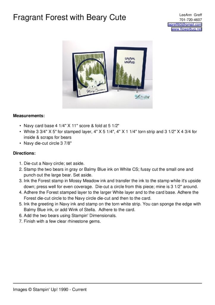 thumbnail of Fragrant Forest & Beary Cute card