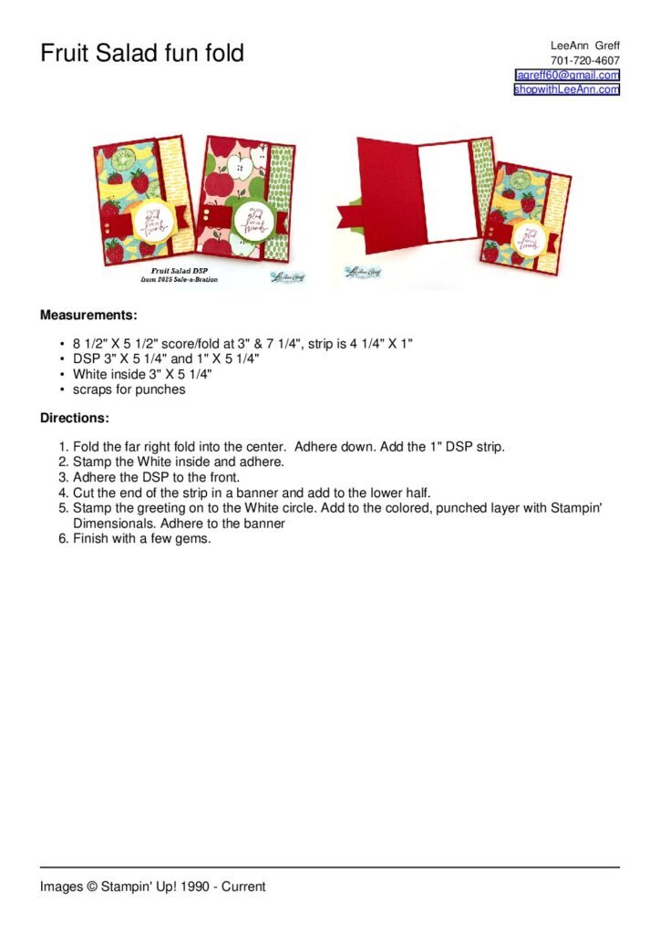 thumbnail of Fruit Salad fun fold card