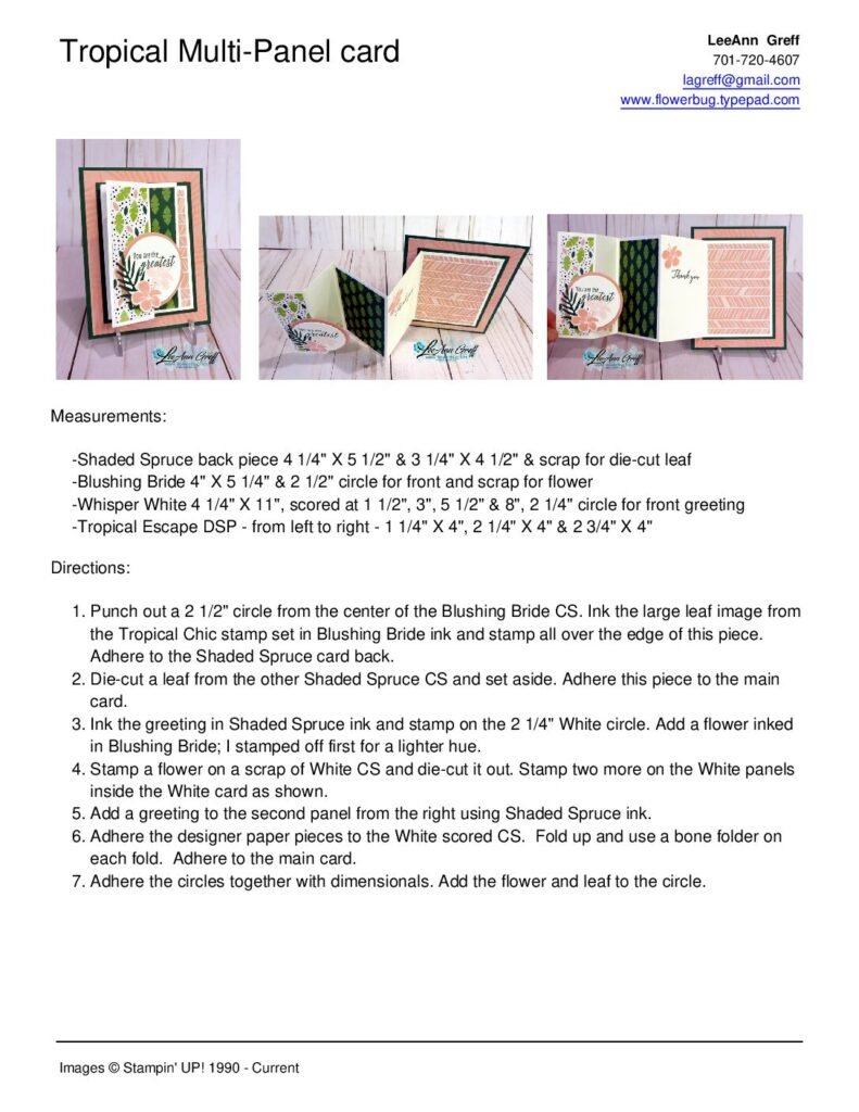 thumbnail of July Tropical Chic multi panel card