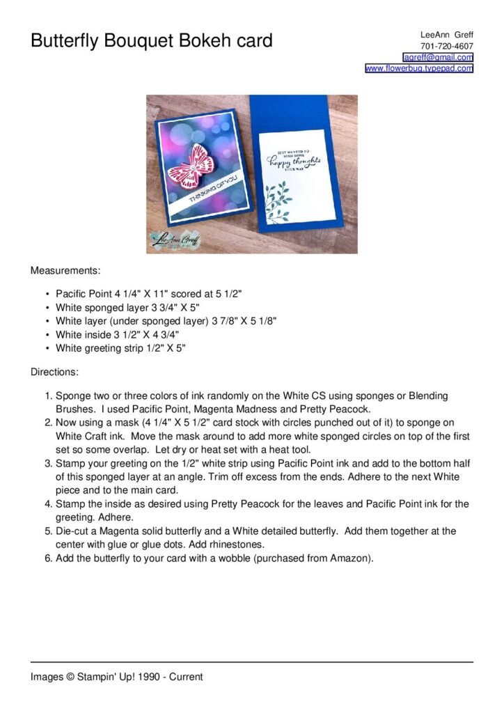 thumbnail of March Butterfly Bokeh card