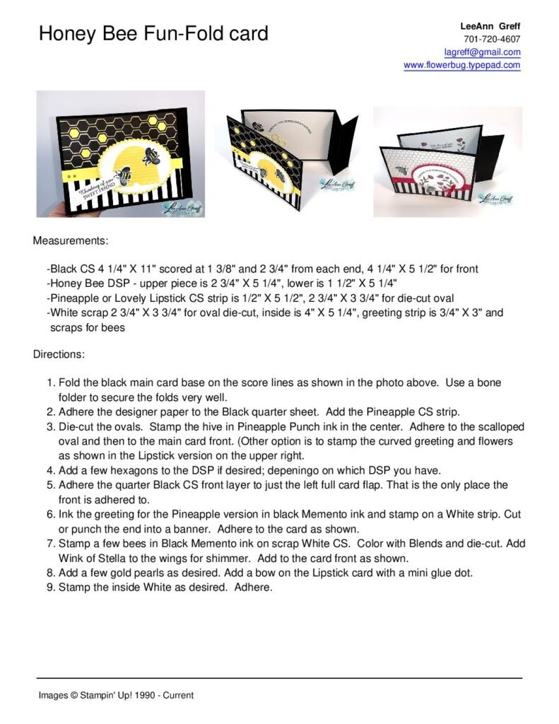 thumbnail of March Honey Bee fun fold