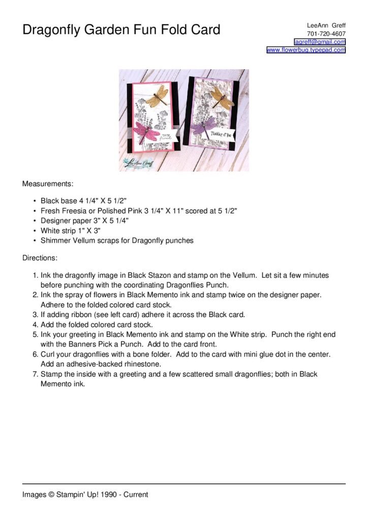 thumbnail of May Dragonfly Garden fun fold