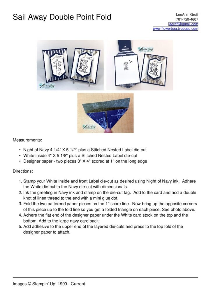 thumbnail of May Sail Away Double Point fold