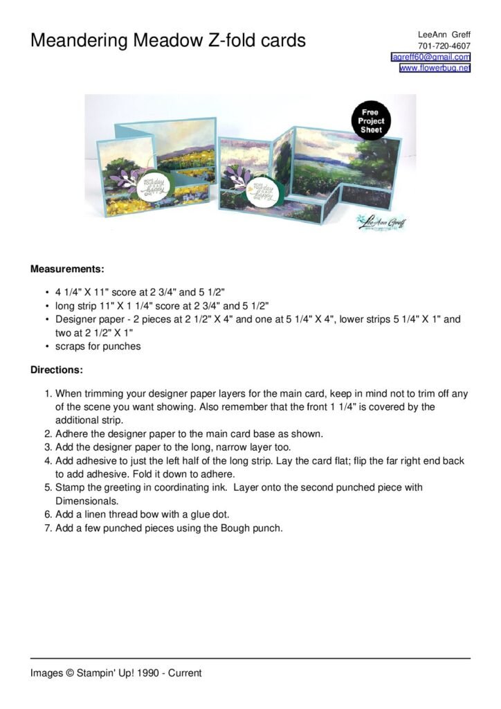 thumbnail of Meandering Meadows Z-fold card