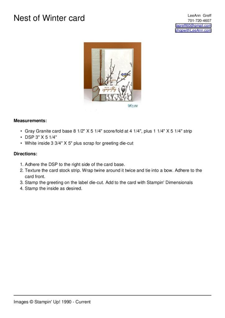 thumbnail of Nests of Winter Sympathy card