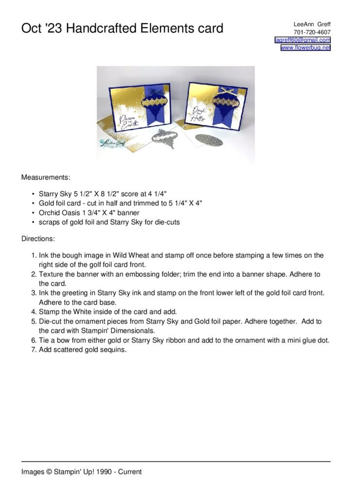 thumbnail of Oct 23 Handcrafted Elements club card