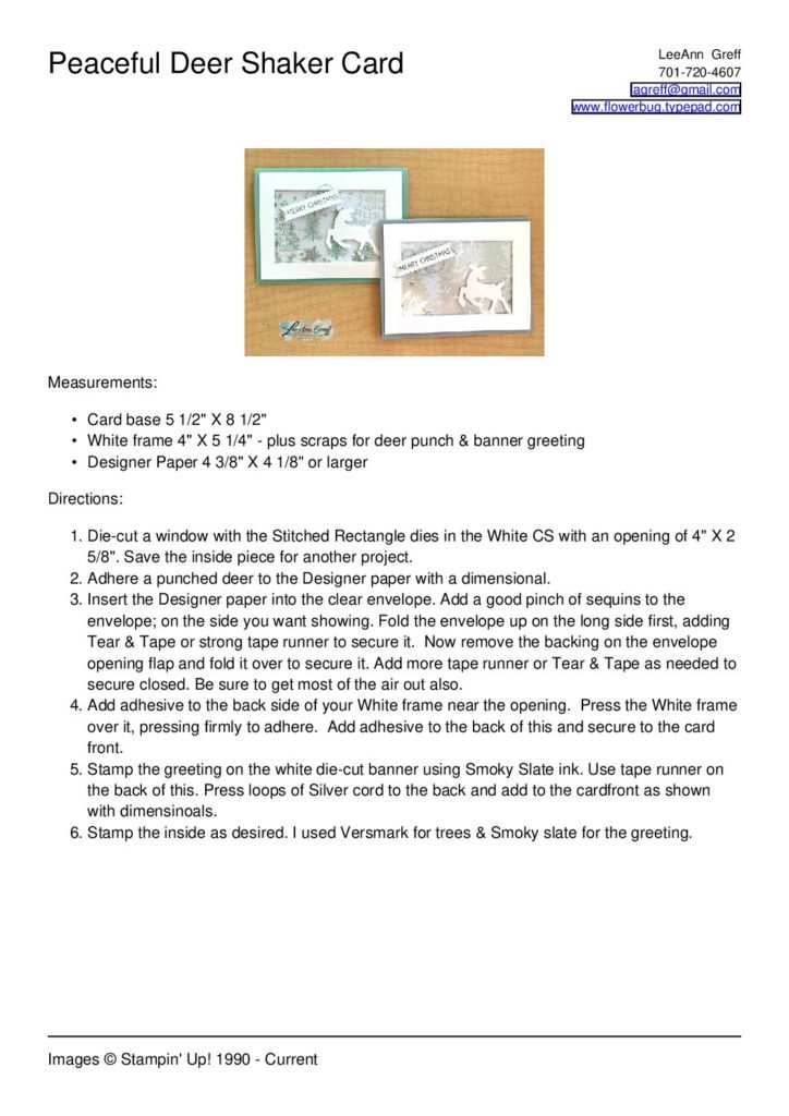 thumbnail of Peaceful Deer Shaker card