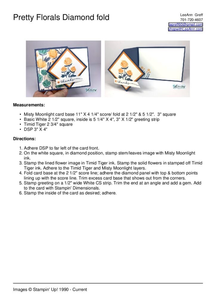 thumbnail of Pretty Florals diamond fold