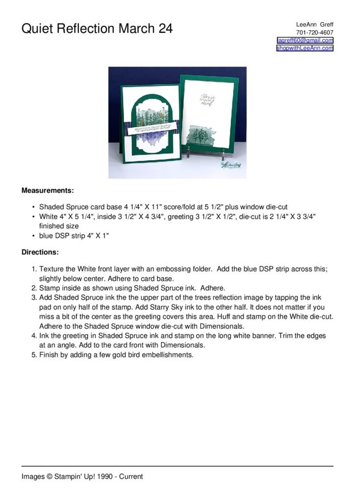 thumbnail of Quiet Reflection March 24 Club