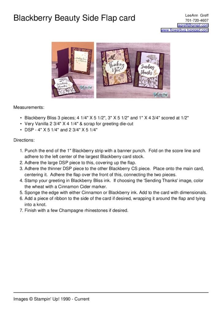 thumbnail of September Blackberry Beauty Side Flap card