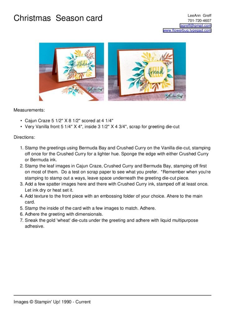 thumbnail of September Christmas Season club card