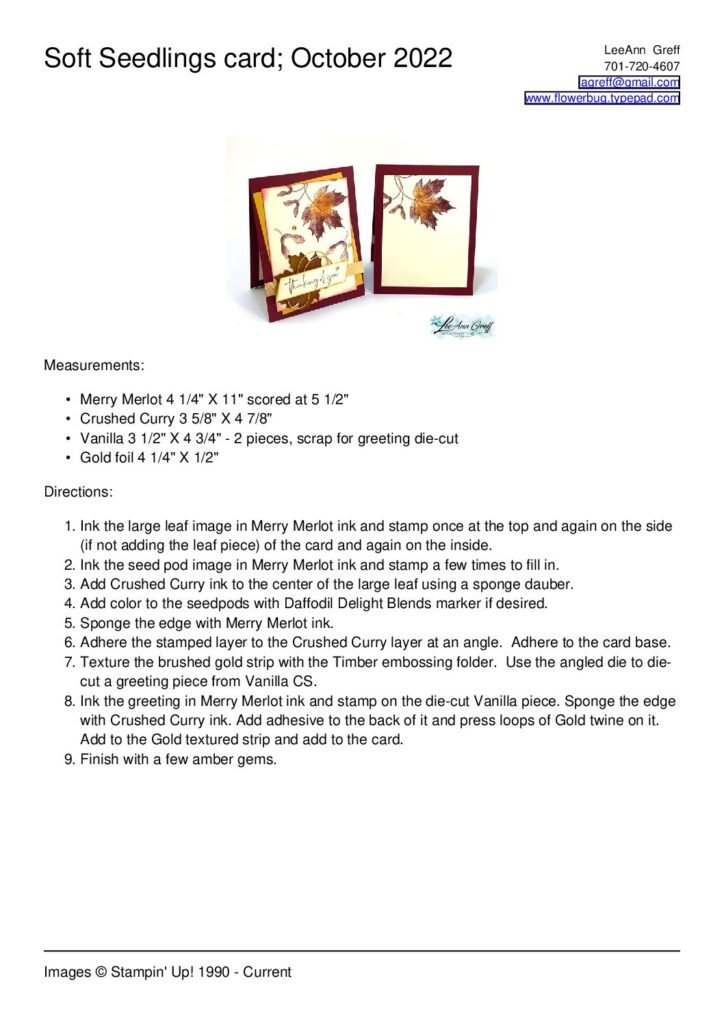 thumbnail of Soft Seedlings card, Oct 22 club