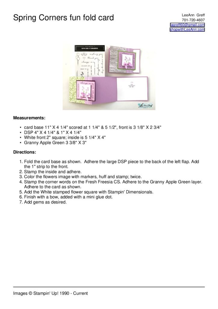 thumbnail of Spring Corners fun fold with Toadstook DSP