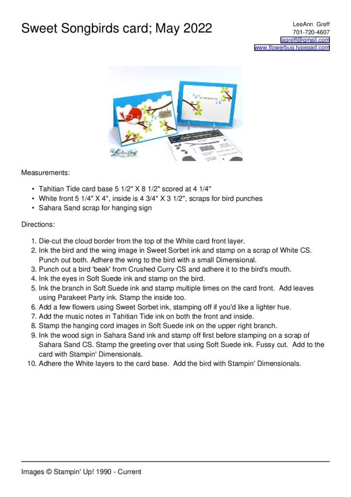 thumbnail of Sweet Songbirds May 22